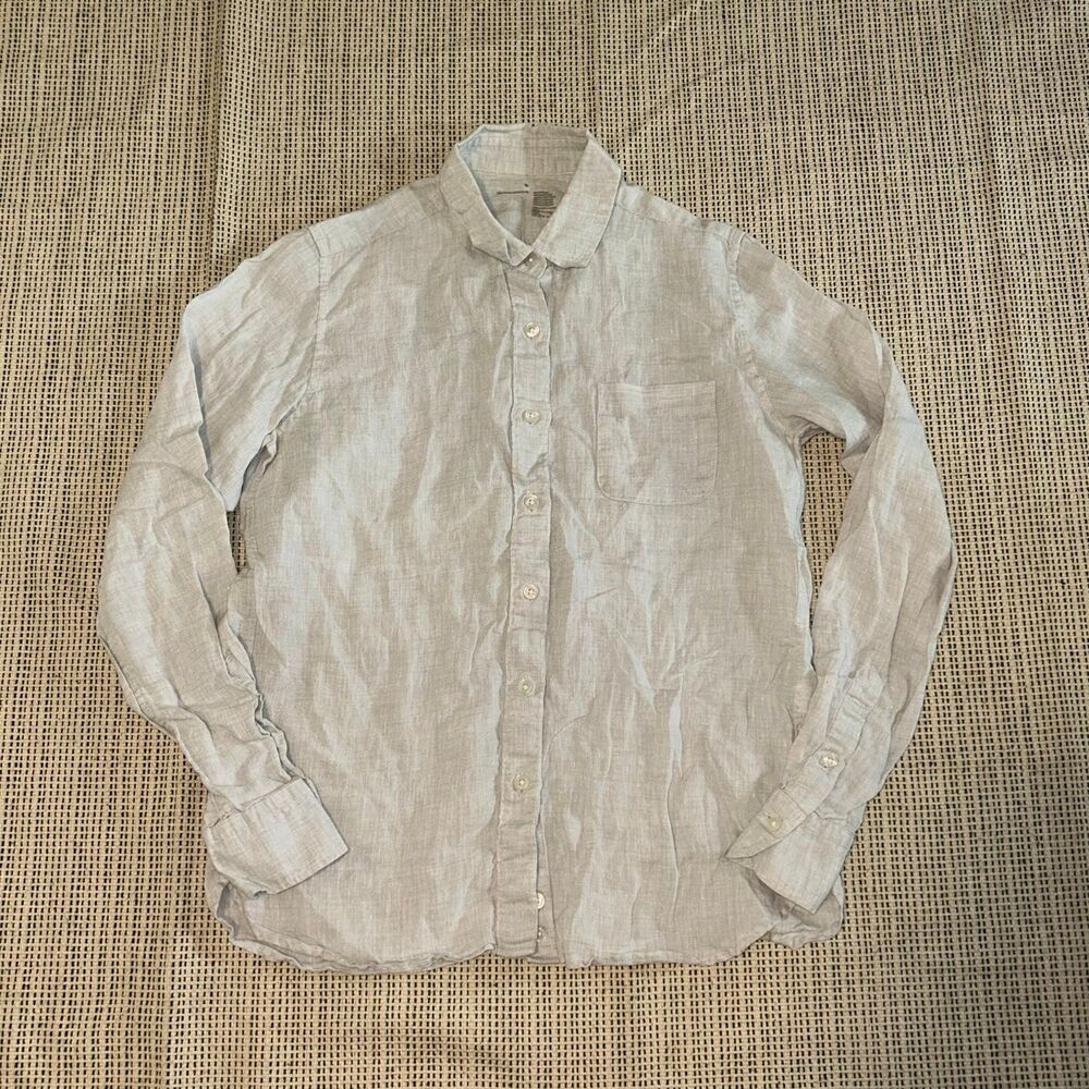 Muji linen button up shirt small